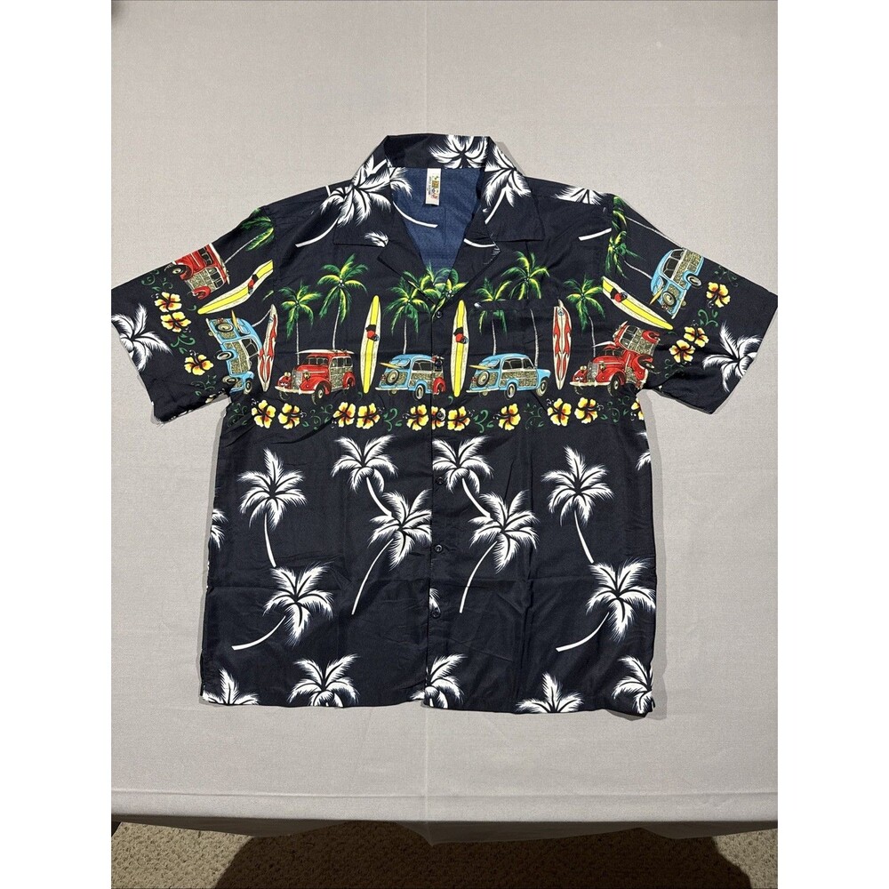 India Boutique Hawaiian Floral Old Cars Surfing XL Shirt
